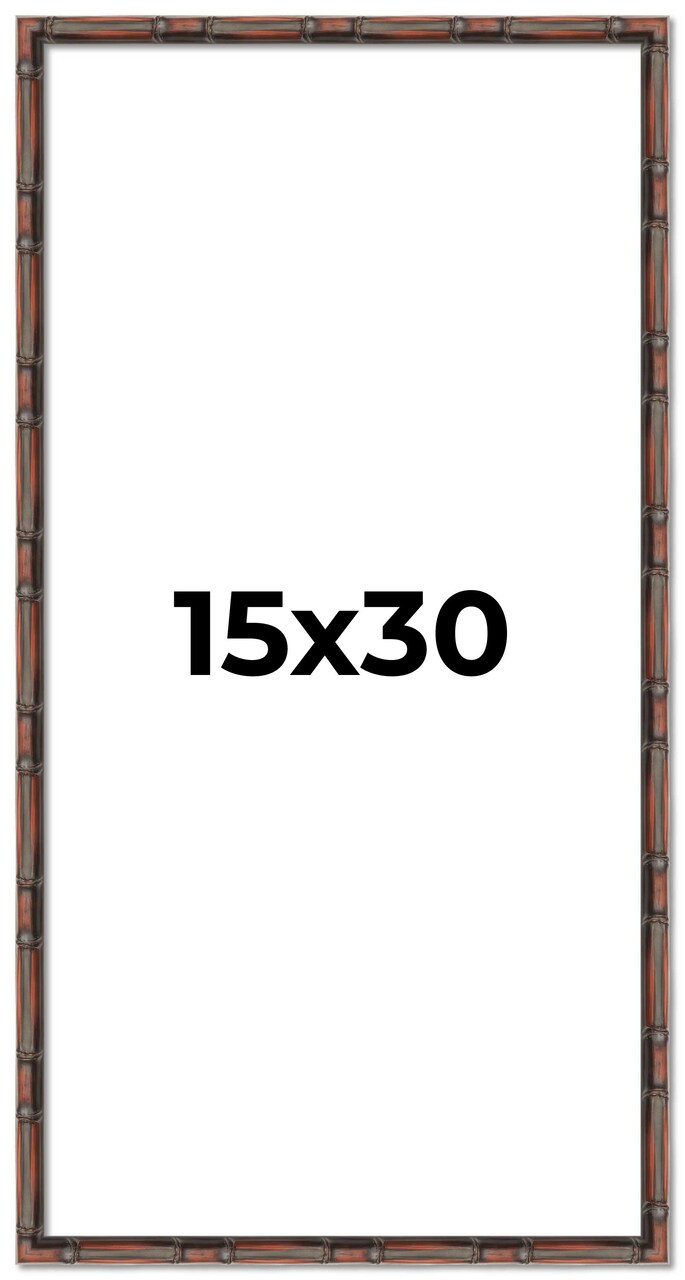 15x30 Bamboo Picture Frame with UV-Resistant Acrylic & Acid Free Backing, Available in 4 Finishes - Brown, Black, Gold, and Natural